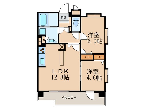 アクタス博多Ｖタワ－の物件間取画像